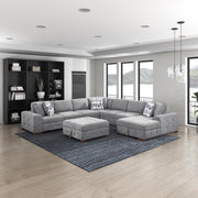 9624GY*62L1ACRCOT (6)6-Piece Sectional with Right Chaise, Pull-out Bed and Ottoman - 9624GY*62L1ACRCOT