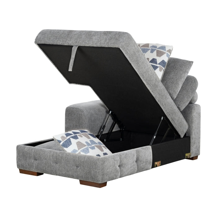 9624GY-LC Left Side Chaise with Hidden Storage - 9624GY-LC