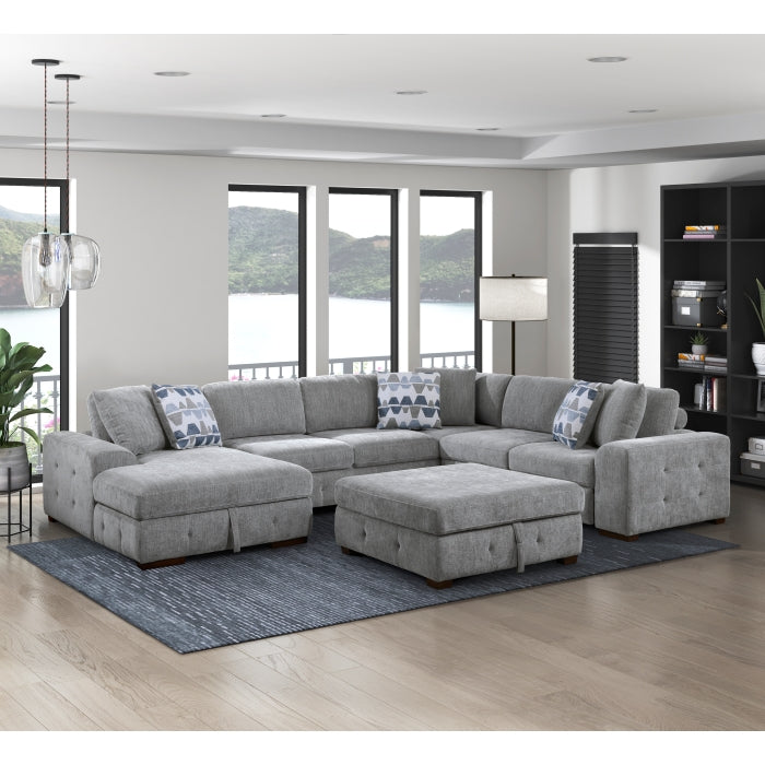 9624GY-LC Left Side Chaise with Hidden Storage - 9624GY-LC