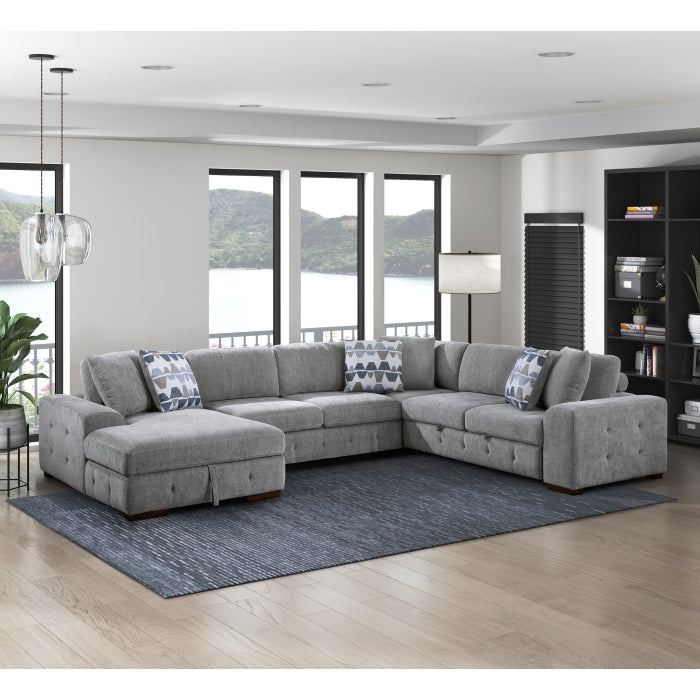 9624GY-LC Left Side Chaise with Hidden Storage - 9624GY-LC