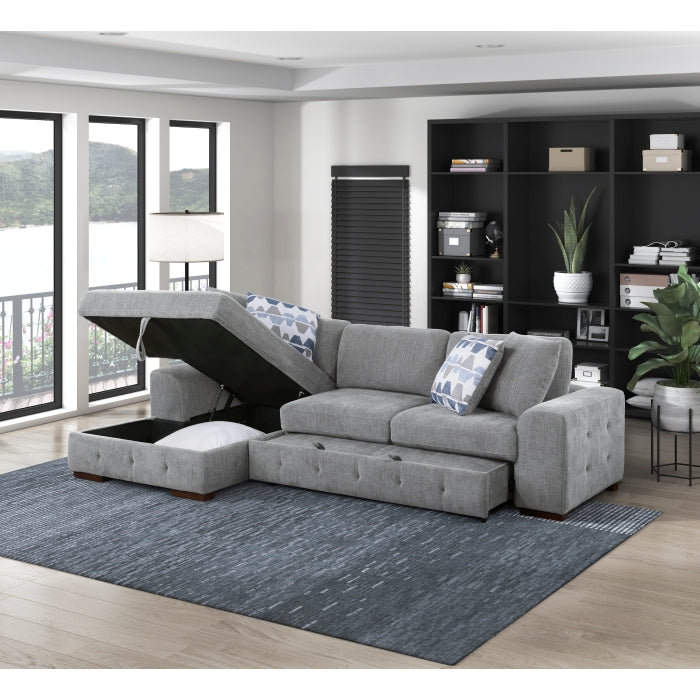 9624GY-LC Left Side Chaise with Hidden Storage - 9624GY-LC