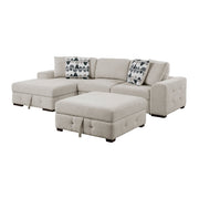 9624TP*3LC2R 3-Piece Sectional with Left Chaise, Pull-out Bed and Ottoman - 9624TP*3LC2R