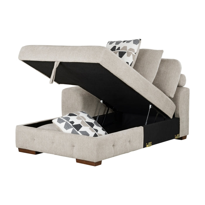 9624TP*3LC2R 3-Piece Sectional with Left Chaise, Pull-out Bed and Ottoman - 9624TP*3LC2R