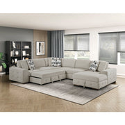 9624TP*42LRC 4-Piece Sectional with Right Chaise and Pull-out Bed - 9624TP*42LRC
