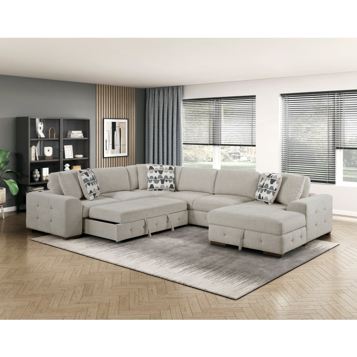 9624TP*42LRC 4-Piece Sectional with Right Chaise and Pull-out Bed - 9624TP*42LRC
