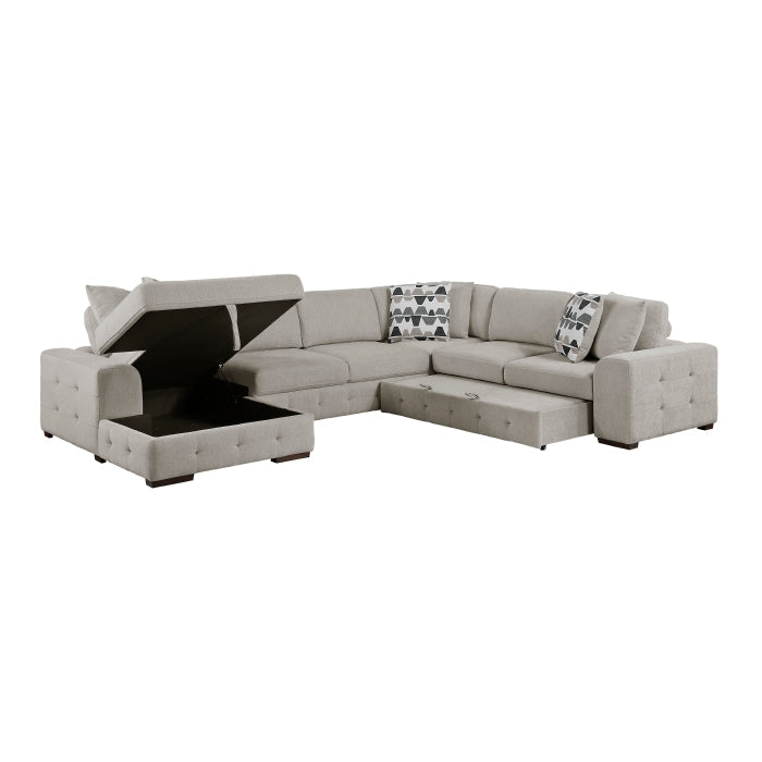 9624TP*42RLC 4-Piece Sectional with Left Chaise and Pull-out Bed - 9624TP*42RLC