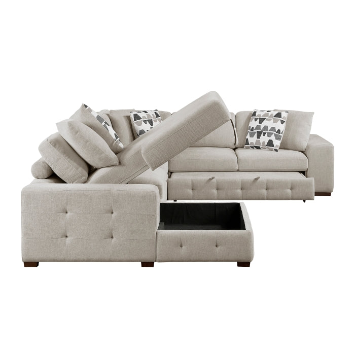 9624TP*42RLC 4-Piece Sectional with Left Chaise and Pull-out Bed - 9624TP*42RLC