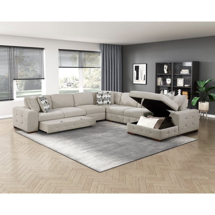 9624TP*52L1ACRC (5)5-Piece Sectional with Right Chaise and Pull-out Bed - 9624TP*52L1ACRC