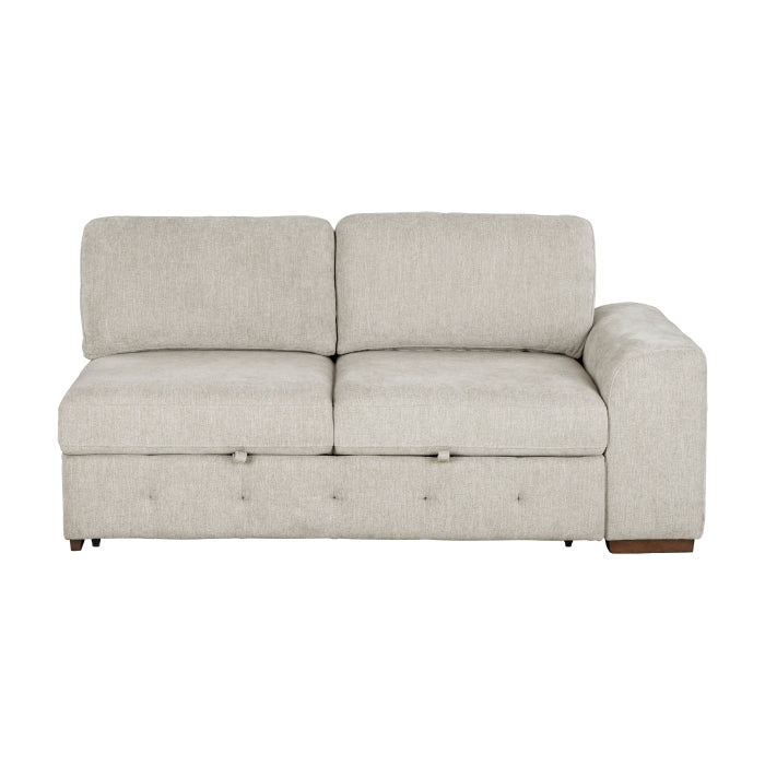 9624TP*5LC2R 5-Piece Sectional with Left Chaise, Pull-out Bed and Ottoman - 9624TP*5LC2R