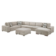 9624TP*62L1ACRCOT (6)6-Piece Sectional with Right Chaise, Pull-out Bed and Ottoman - 9624TP*62L1ACRCOT