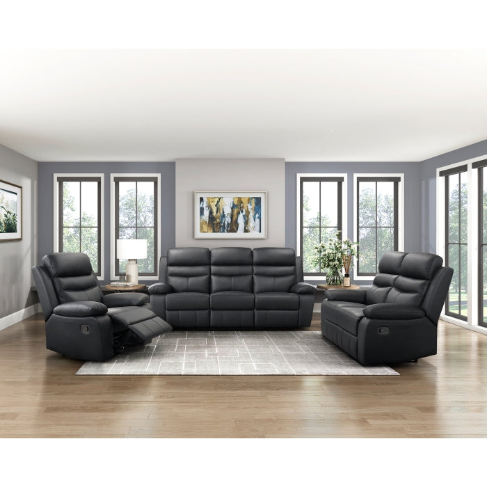 9628BLK-2 Double Reclining Love Seat - 9628BLK-2