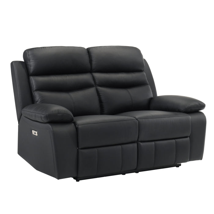 9628BLK*2PW 2pc Set: Sofa, Love (Power) - 9628BLK*2PW