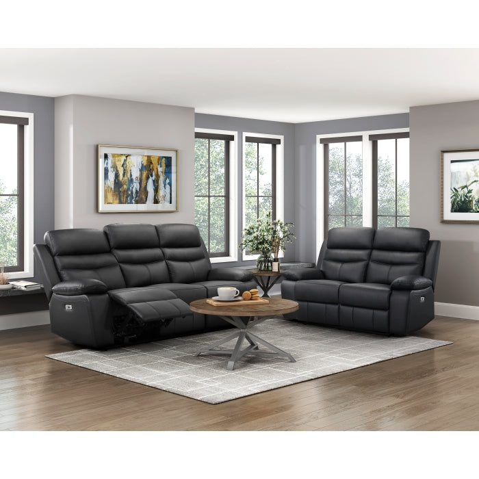 9628BLK-2PW Power Double Reclining Love Seat - 9628BLK-2PW