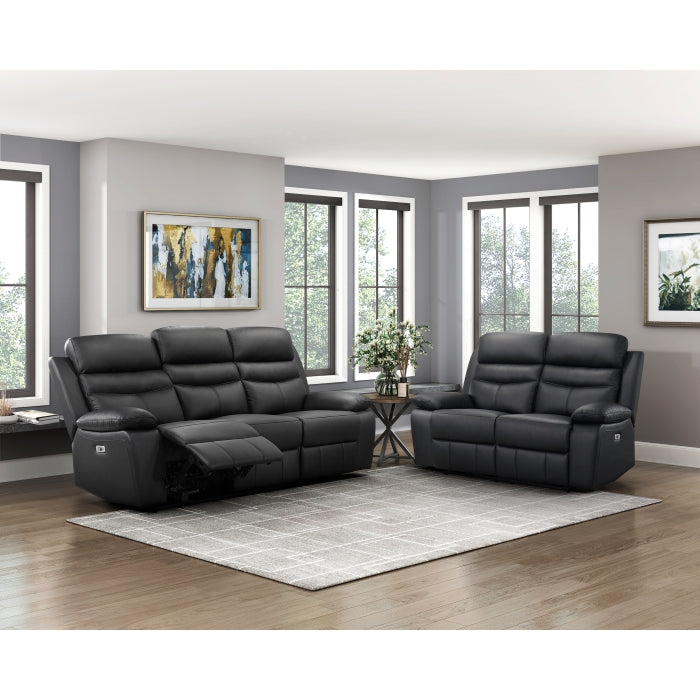 9628BLK-2PW Power Double Reclining Love Seat - 9628BLK-2PW