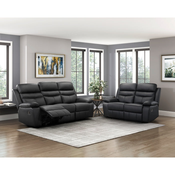 9628BLK-3 Double Reclining Sofa - 9628BLK-3
