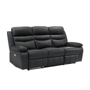 9628BLK-3PW Power Double Reclining Sofa - 9628BLK-3PW