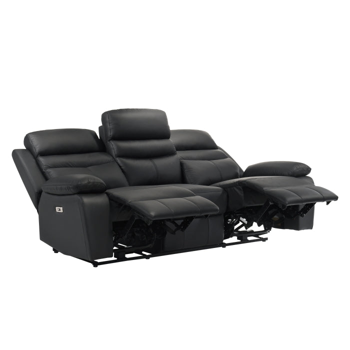 9628BLK-3PW Power Double Reclining Sofa - 9628BLK-3PW