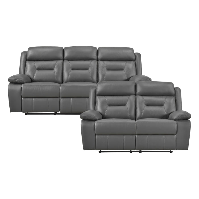 9629DGY*2 2pc Set: Sofa, Love - 9629DGY*2