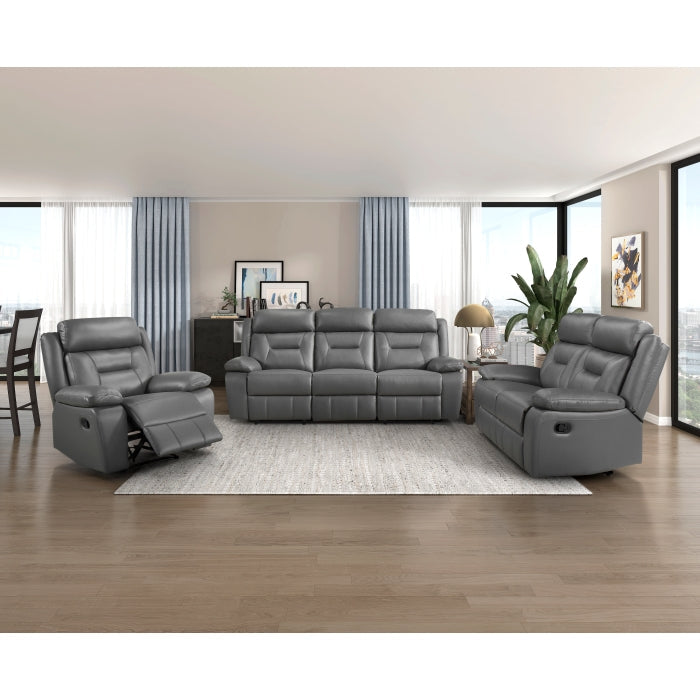 9629DGY-2 Double Reclining Love Seat - 9629DGY-2