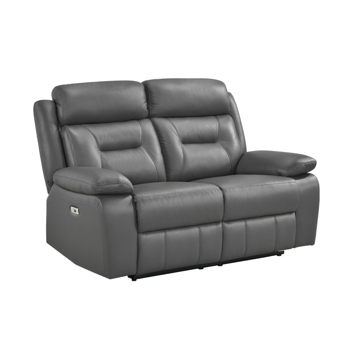 9629DGY-2PW Power Double Reclining Love Seat - 9629DGY-2PW