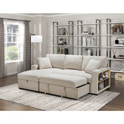 9630BE*2LC2R (2) Sectional with Left Chaise, Pull-out Bed and Hidden Storage, Charging Ports - 9630BE*2LC2R