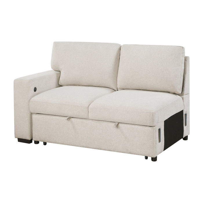 9630BE*32LRC (3)Sectional with Right Chaise, Pull-out Bed, Hidden Storages and Shelves, Charging Ports - 9630BE*32LRC