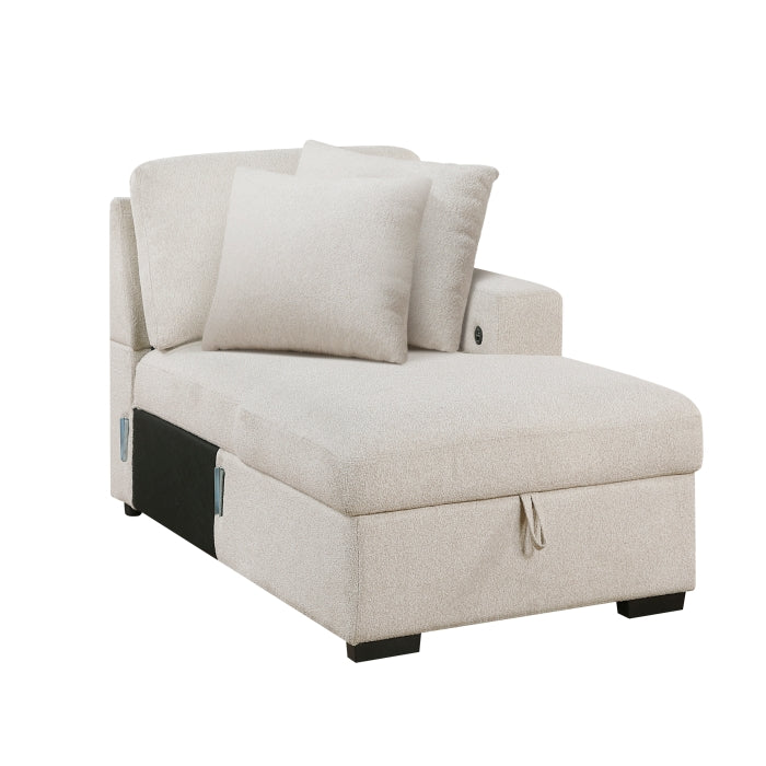 9630BE*32LRC (3)Sectional with Right Chaise, Pull-out Bed, Hidden Storages and Shelves, Charging Ports - 9630BE*32LRC