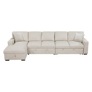 9630BE*3LC2R (3)Sectional with Left Chaise, Pull-out Bed, Hidden Storages  and Shelves, Charging Ports - 9630BE*3LC2R