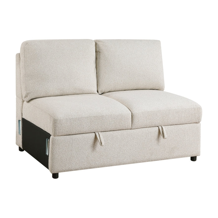 9630BE*3LC2R (3)Sectional with Left Chaise, Pull-out Bed, Hidden Storages  and Shelves, Charging Ports - 9630BE*3LC2R