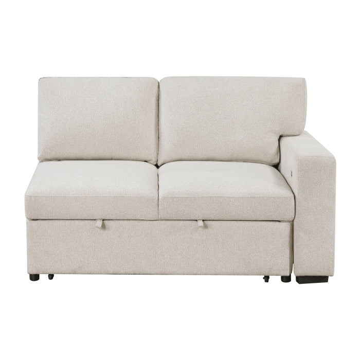 9630BE*3LC2R (3)Sectional with Left Chaise, Pull-out Bed, Hidden Storages  and Shelves, Charging Ports - 9630BE*3LC2R