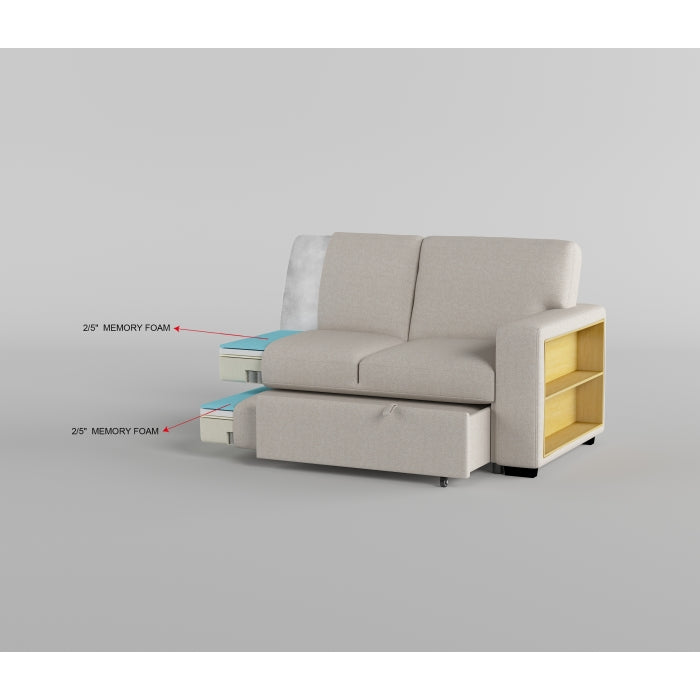 9630BE*3LC2R (3)Sectional with Left Chaise, Pull-out Bed, Hidden Storages  and Shelves, Charging Ports - 9630BE*3LC2R