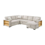 9630BE*42LRC (4)Sectional with Right Chaise, Pull-out Bed, Hidden Storages and Shelves, Charging Ports - 9630BE*42LRC