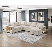 9630BE*42LRC (4)Sectional with Right Chaise, Pull-out Bed, Hidden Storages and Shelves, Charging Ports - 9630BE*42LRC