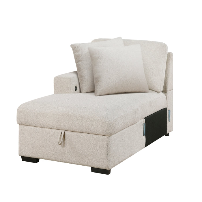 9630BE*4LC2R (4)Sectional with Left Chaise, Pull-out Bed, Hidden Storages and Shelves, Charging Ports - 9630BE*4LC2R