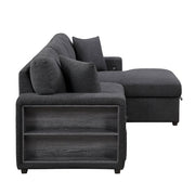 9630BK*22LRC (2)Sectional with Right Chaise, Pull-out Bed, Hidden Storage and Shelves, Charging Ports - 9630BK*22LRC