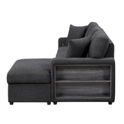9630BK*22LRC (2)Sectional with Right Chaise, Pull-out Bed, Hidden Storage and Shelves, Charging Ports - 9630BK*22LRC