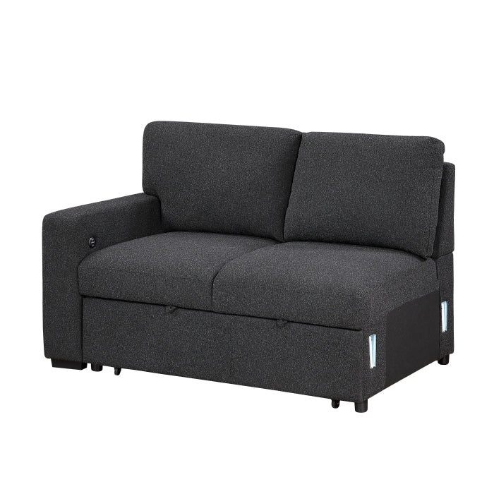 9630BK*22LRC (2)Sectional with Right Chaise, Pull-out Bed, Hidden Storage and Shelves, Charging Ports - 9630BK*22LRC