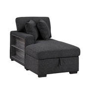 9630BK*2LC2R (2) Sectional with Left Chaise, Pull-out Bed and Hidden Storage, Charging Ports - 9630BK*2LC2R