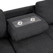 9630BK*2LC2R (2) Sectional with Left Chaise, Pull-out Bed and Hidden Storage, Charging Ports - 9630BK*2LC2R