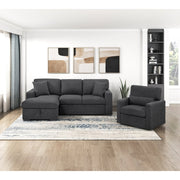 9630BK*2LC2R (2) Sectional with Left Chaise, Pull-out Bed and Hidden Storage, Charging Ports - 9630BK*2LC2R