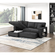 9630BK*2LC2R (2) Sectional with Left Chaise, Pull-out Bed and Hidden Storage, Charging Ports - 9630BK*2LC2R