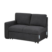 9630BK*32LRC (3)Sectional with Right Chaise, Pull-out Bed, Hidden Storages and Shelves, Charging Ports - 9630BK*32LRC