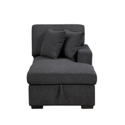 9630BK*32LRC (3)Sectional with Right Chaise, Pull-out Bed, Hidden Storages and Shelves, Charging Ports - 9630BK*32LRC