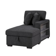 9630BK*32LRC (3)Sectional with Right Chaise, Pull-out Bed, Hidden Storages and Shelves, Charging Ports - 9630BK*32LRC