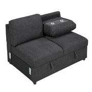 9630BK*3LC2R (3)Sectional with Left Chaise, Pull-out Bed, Hidden Storages  and Shelves, Charging Ports - 9630BK*3LC2R