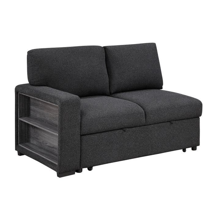9630BK*42LRC (4)Sectional with Right Chaise, Pull-out Bed, Hidden Storages and Shelves, Charging Ports - 9630BK*42LRC