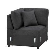 9630BK*42LRC (4)Sectional with Right Chaise, Pull-out Bed, Hidden Storages and Shelves, Charging Ports - 9630BK*42LRC