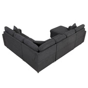 9630BK*4LC2R (4)Sectional with Left Chaise, Pull-out Bed, Hidden Storages and Shelves, Charging Ports - 9630BK*4LC2R