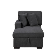 9630BK*4LC2R (4)Sectional with Left Chaise, Pull-out Bed, Hidden Storages and Shelves, Charging Ports - 9630BK*4LC2R