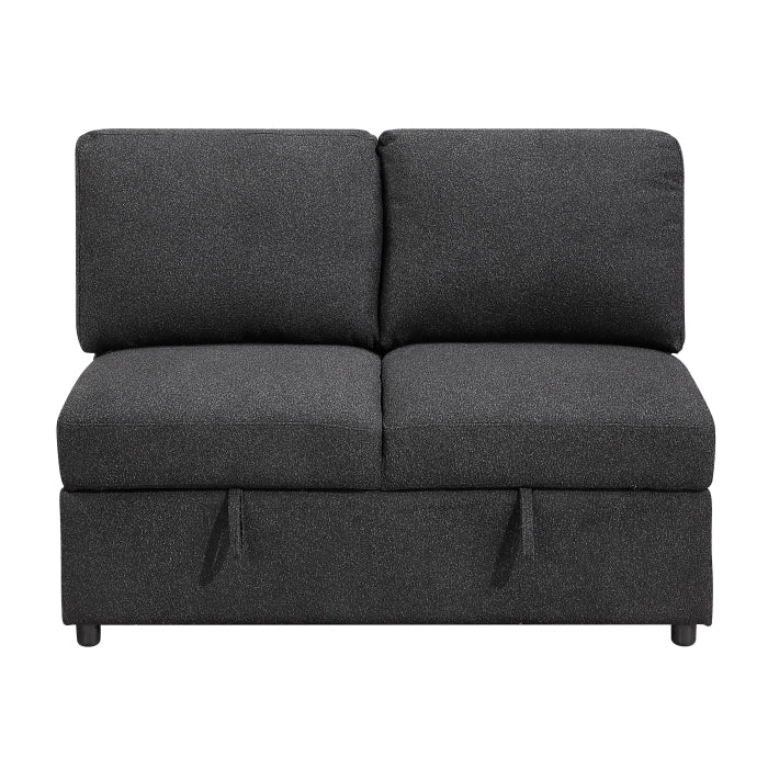 9630BK*4LC2R (4)Sectional with Left Chaise, Pull-out Bed, Hidden Storages and Shelves, Charging Ports - 9630BK*4LC2R